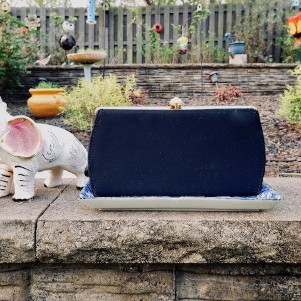 1950s Darling  Black Fabric Evening Bag